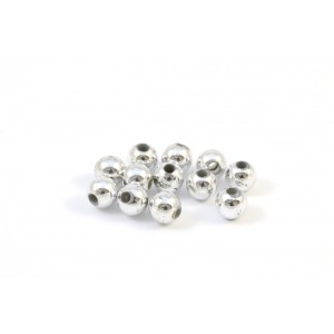 Round silver plastic beads (pack of 10)